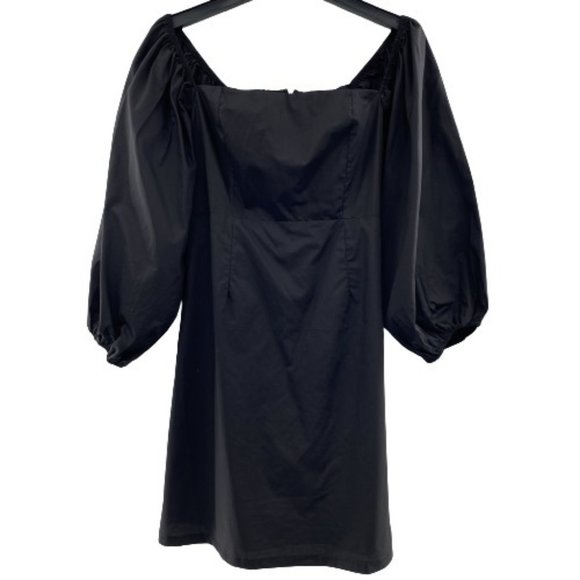 Pomander Place Tuckernuck Square Neck Chloe Mini Dress Black Puff Sleeve sz XXL - Picture 3 of 7
